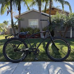3G Bikes Men’s 26” Cruiser Bike Black Chopper Style