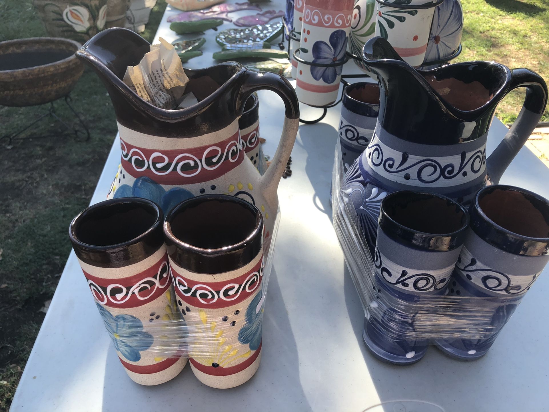 Jarra Mexicana Con 5 Vasos 5 Cups