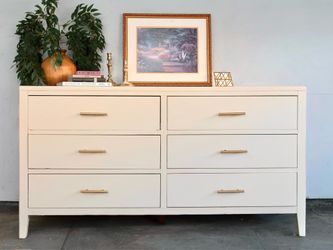 Cream Six Drawer Dresser