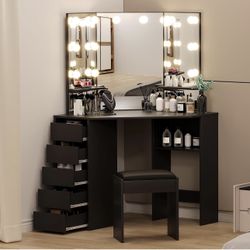 Black Corner Vanity 