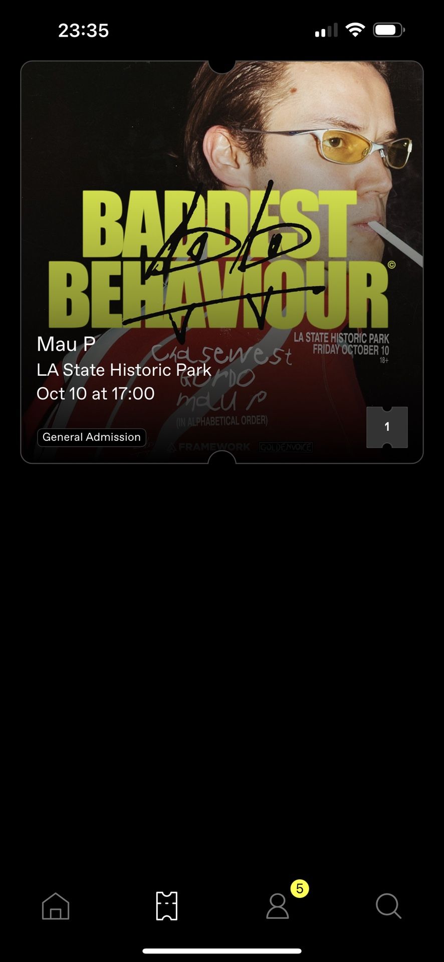 Mau P FRIDAY ticket