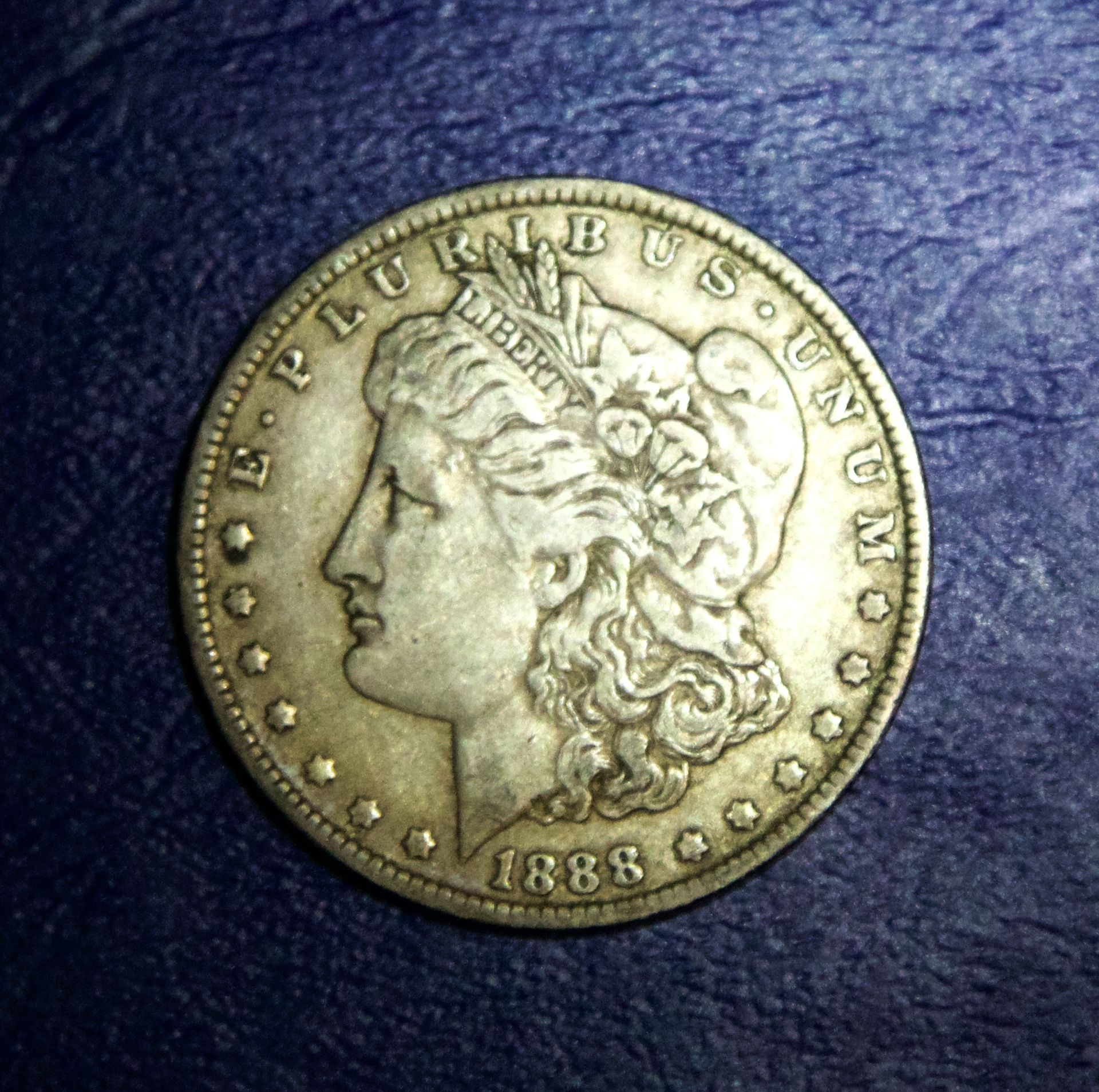 1888 “O” AU Morgan Silver dollar w Toning