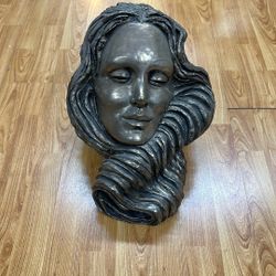 Beautiful Female Head Statue About 13 Inches Tall 