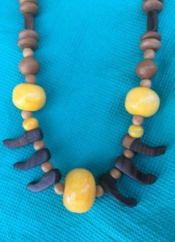 Necklace of wooden beads