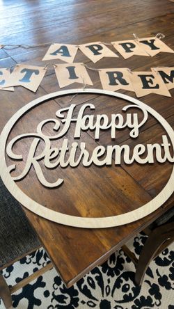 Happy Retirement Party Decorations – Wood Etsy Sign & Banner