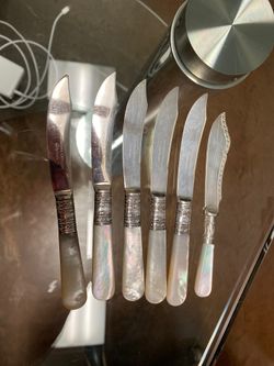 Sterling silver butter knives set