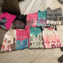 Girls T-shirts Size 7/8 Very Good Condition 