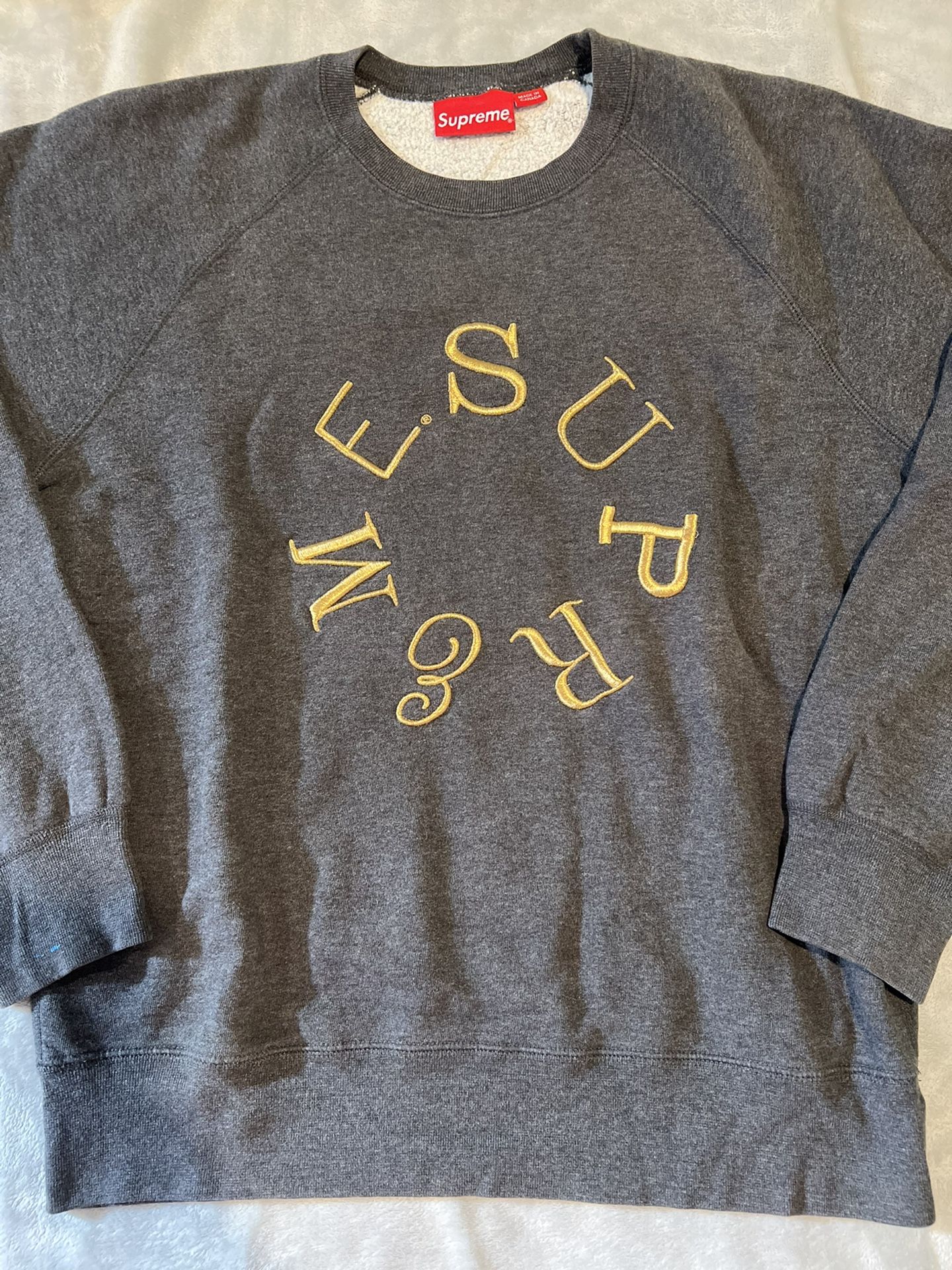 2013 Grey Supreme Circle Logo Crewneck