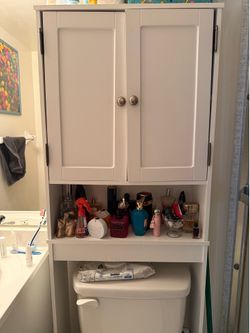 White Over-the-Toilet Bathroom Storage Cabinet
