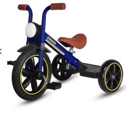 Kriddo Buzzrider Kids Tricycle w Headlight + Pedals - Age 2-5