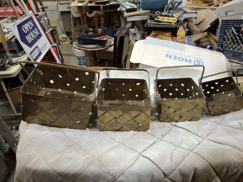 Brass Stacking Baskets