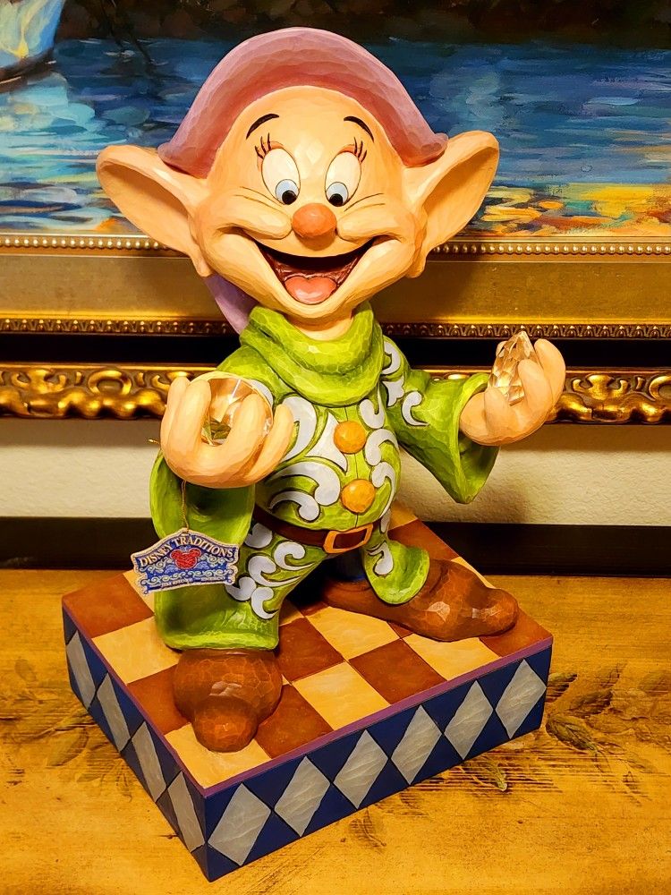 Jim Shore Disney Snow White Dopey "A Million Diamonds Shine" - RARE / Retired New In Box