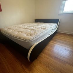queen bed frame and mattress