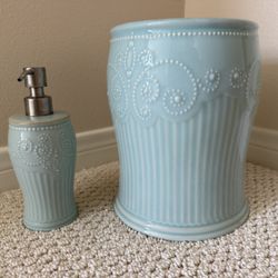 Lenox Wastebasket And Soap Dispenser