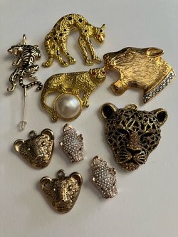 9 x Wildcat Jewelry Bundle - Leopard Jaguar Tiger Cat Collectibles