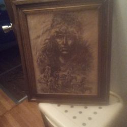An Sketched Hand Drawn Authentic Indian Picture And Frame