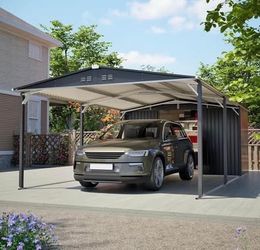 New in Box 12'x23' Metal Carport Storage Shed, Heavy Duty Steel Garage with Sliding Door