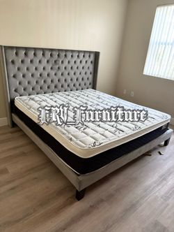 NEW KING BED FRAME WITH MATTRESS