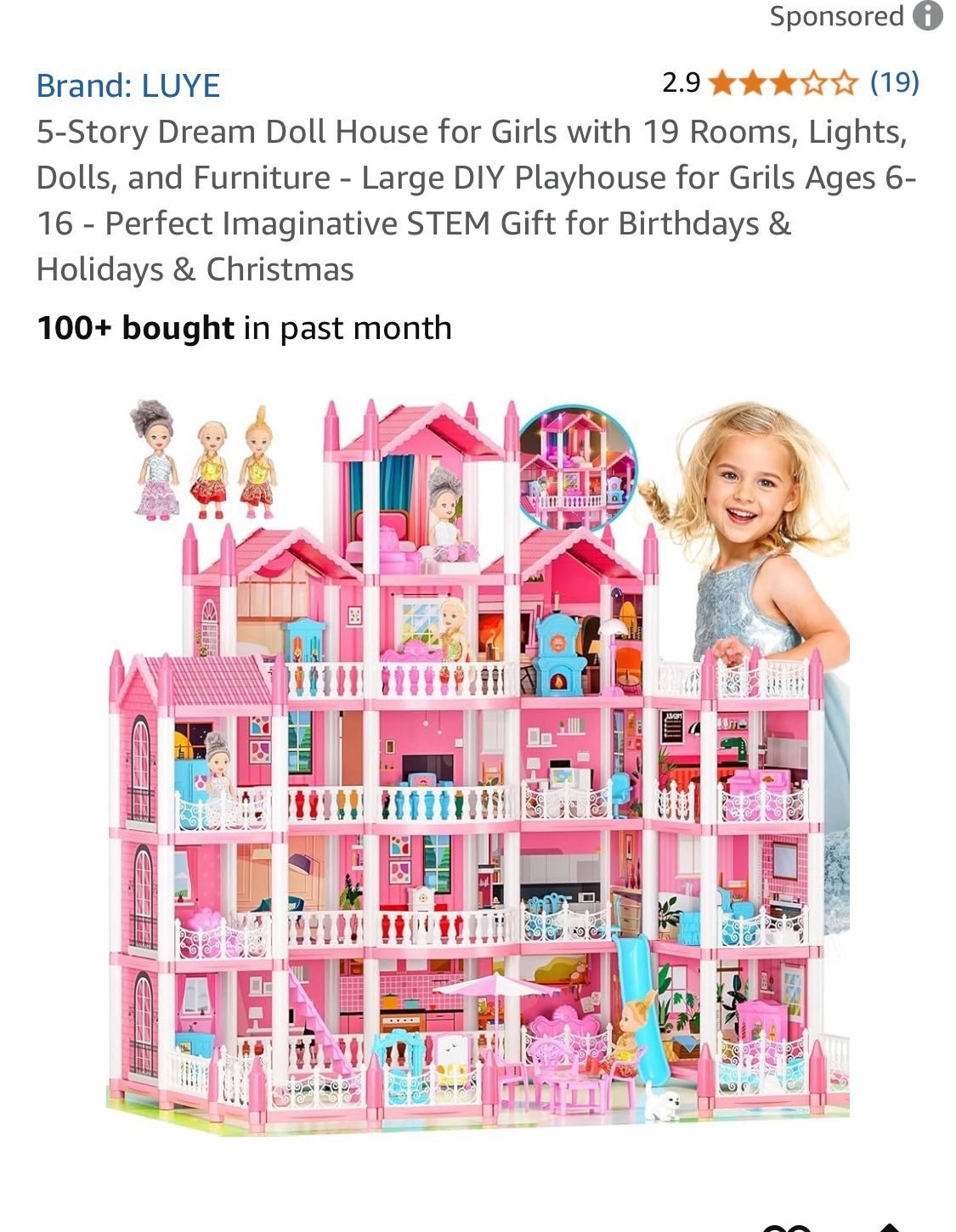 Luye New 19 Room dollhouse doll/furniture/nightlight