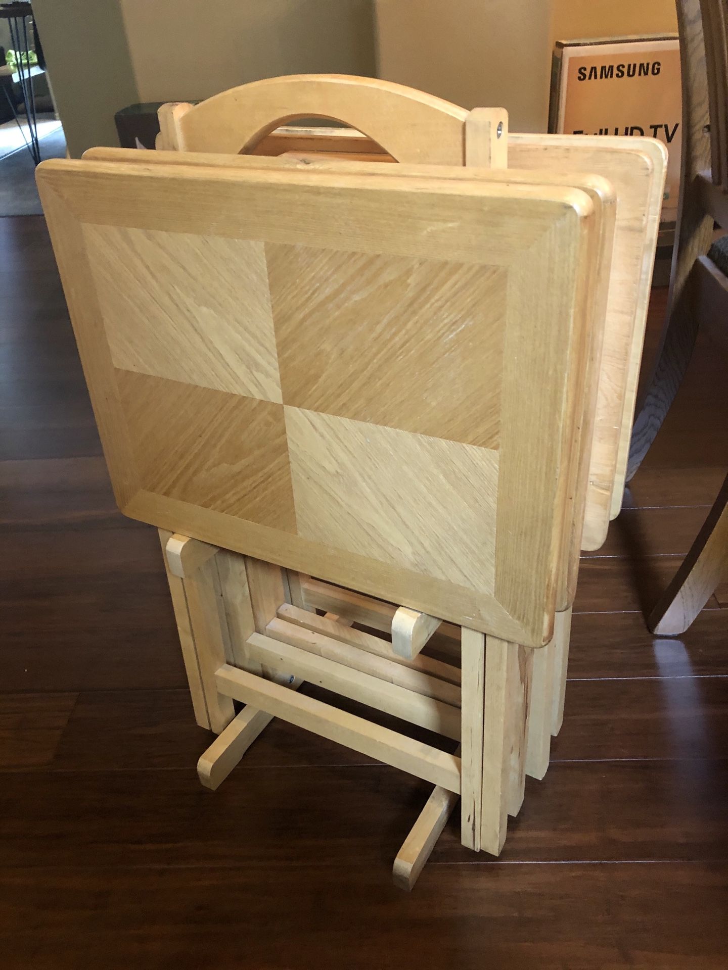Solid wood TV Trays (Set of 4) for Sale in Everett, WA OfferUp