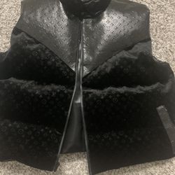 Custom Leather/Velour Bubble Vest