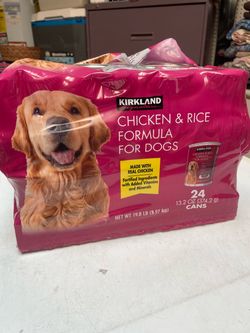 KIRKLAND WET DOG FOOD CHICKEN & RICE - 18 Cans