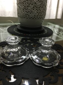 CRYSTAL CANDLE HOLDERS