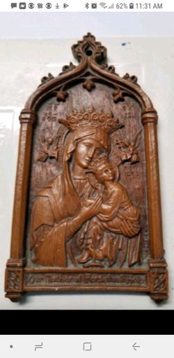Vintage Religious Plaque/ Vintage Catholic Syroco / Our Mother Of