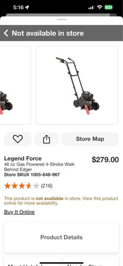 Legend Force BRAND NEW 46 cc Gas Powered 4-Stroke Walk Behind Edger CHECK ALL PHOTOS