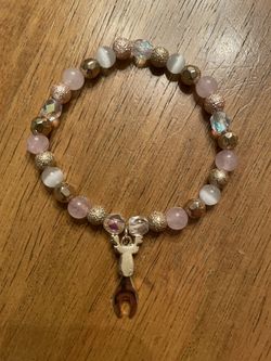 Pink Winter Reindeer Bracelet