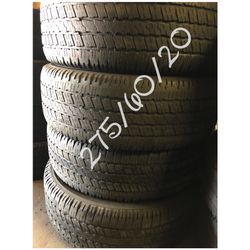 Used tires for sale 275/60/20 $260 all four free installation and balancing