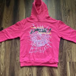 Sp5der Worldwide Young Thug Pink Hoodie Size Medium