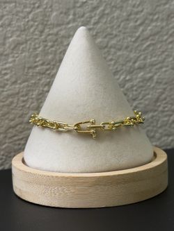 8 inch 5.6mm - Gold Over 925 Sterling Silver U-Link Bracelet