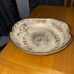 White/Gold Serving Dish