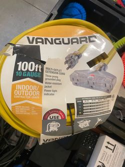 VANGUARD 100 ft. x 10/3 Gauge Triple Tap Extension Cord