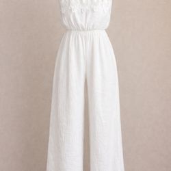 White summer dress for women size small the quality is excellent 59% Rayon very nice and comfortable  It used one time like new