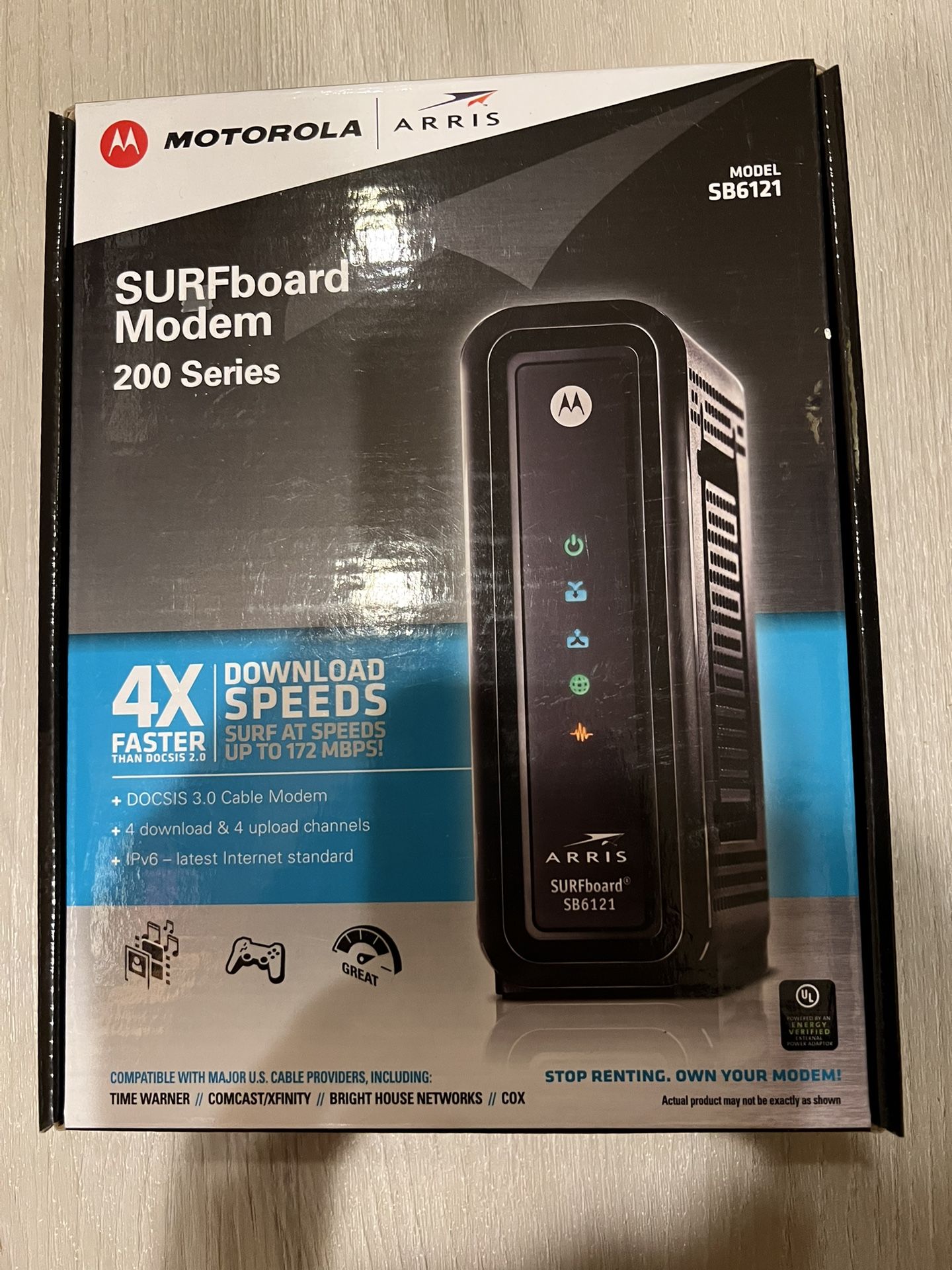 Motorola Arris SURFBoard SB6121 Modem 200 Series DOCSIS 3.0 - Like New