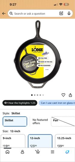 Lodge 12-Inch Pre-Seasoned Cast Iron Skillet