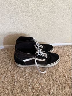 black and white high top vans