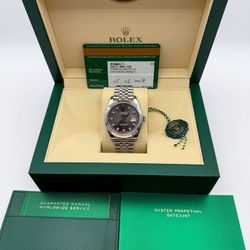 2018 Rolex Datejust 41mm stainless steel jubilee bracelet 18k white gold fluted bezel rhodium diamond dial 126334 bracelet box tag card FULL SET