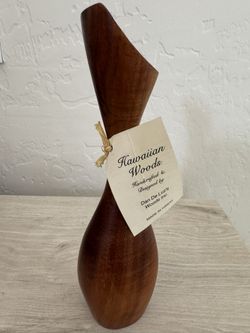 Hawaiian Koa Wood Bud Vase – Signed – Made in Hawaii