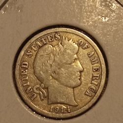 1914-D BARBER DIME ORIGNAL VG