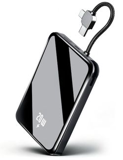 10000mAh Portable Charger, 20W Fast Charging, Built-in Cables with Handle