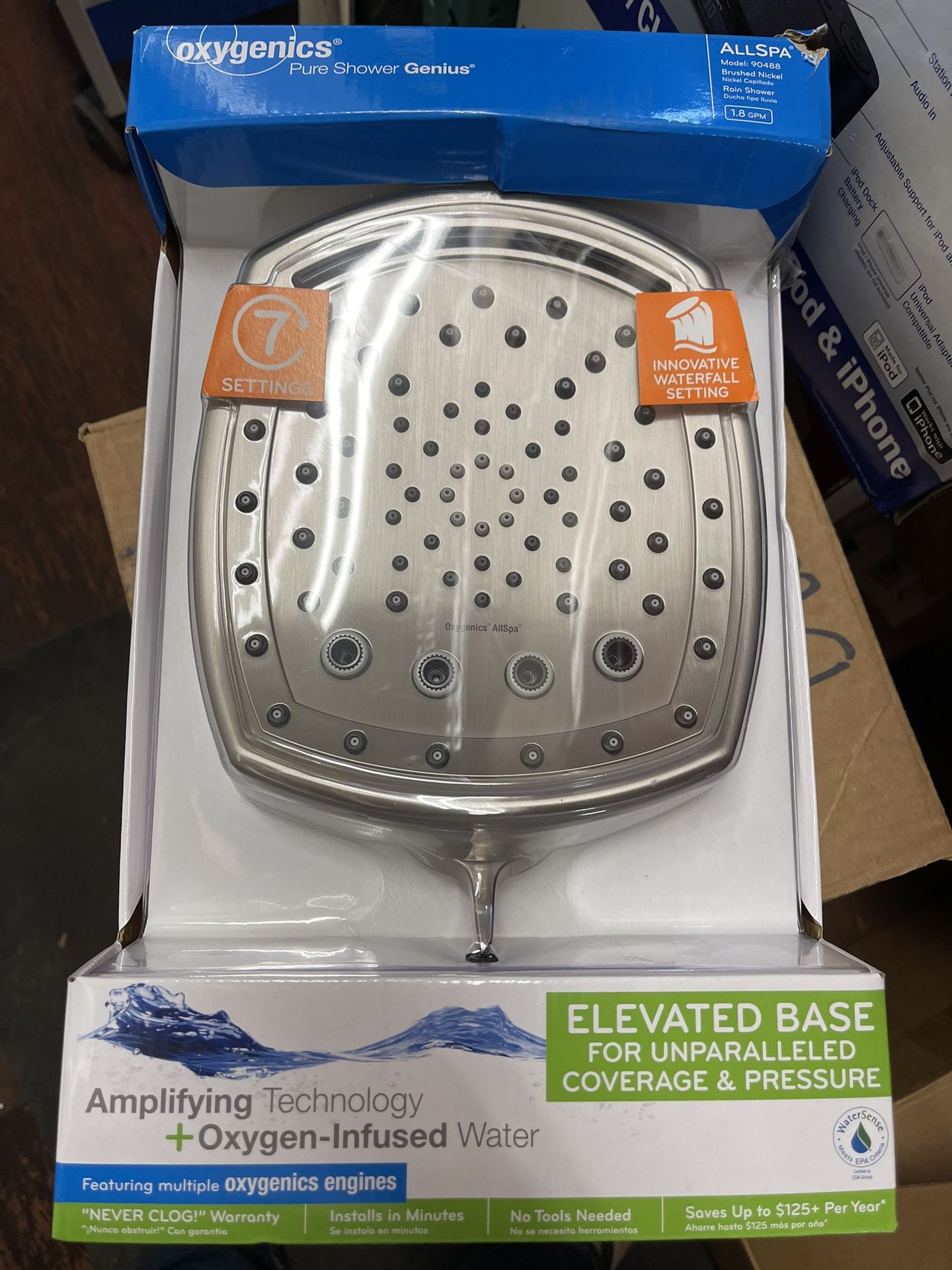 New Oxygenics AllSpa Rain Shower Waterfall Head