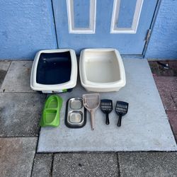 Cat litter pans new comes with everything as picture