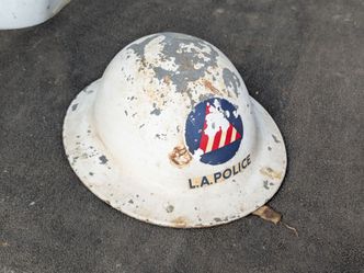 Vintage world war II. LAPD civil defense helmet