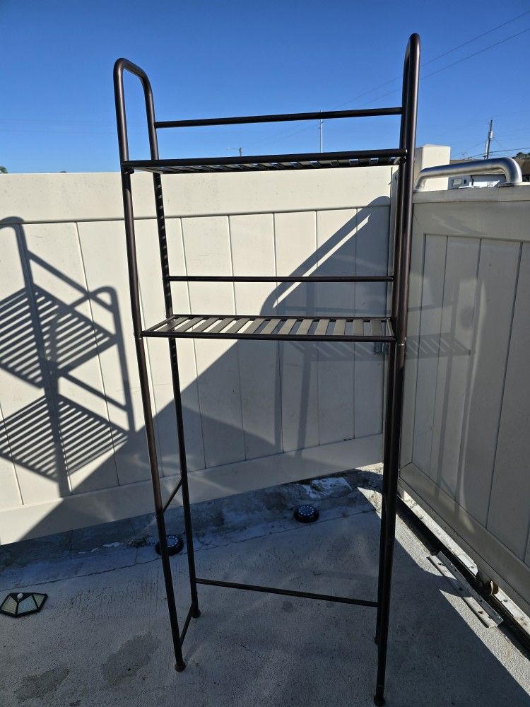 Over-the-Toilet Storage Unit with 2 Shelves/ Color: Bronze /
(W:24" D:9" H:62")