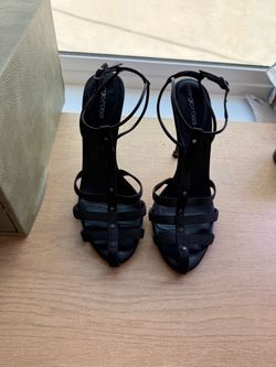 Sergio Rossi Black Strappy Heeled Sandals