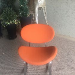 Modern rocking chair Clamshell MCM Handy Living Orange Strie Chair Low Profile Wide Seat Comfy
