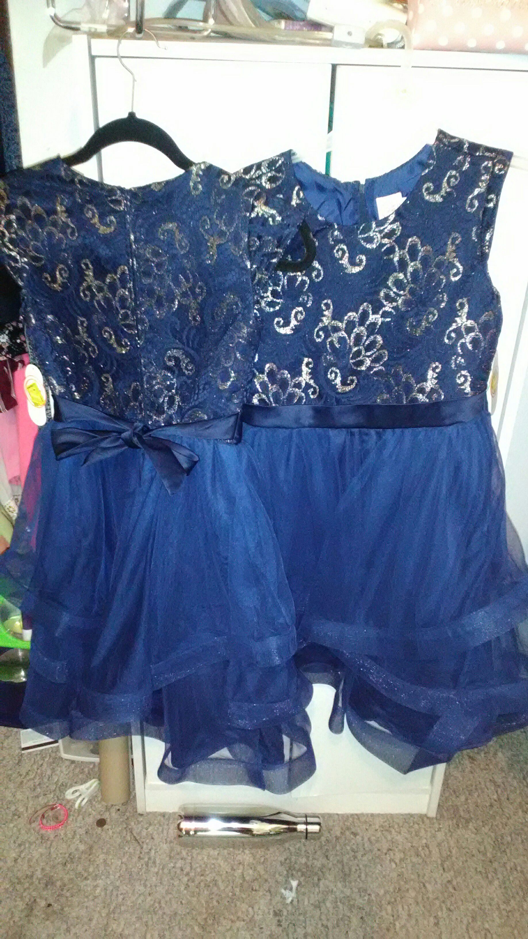 Blue Pretty Dress with gold trim, Smoke Free Home... Bought For Wedding and didn't use them.